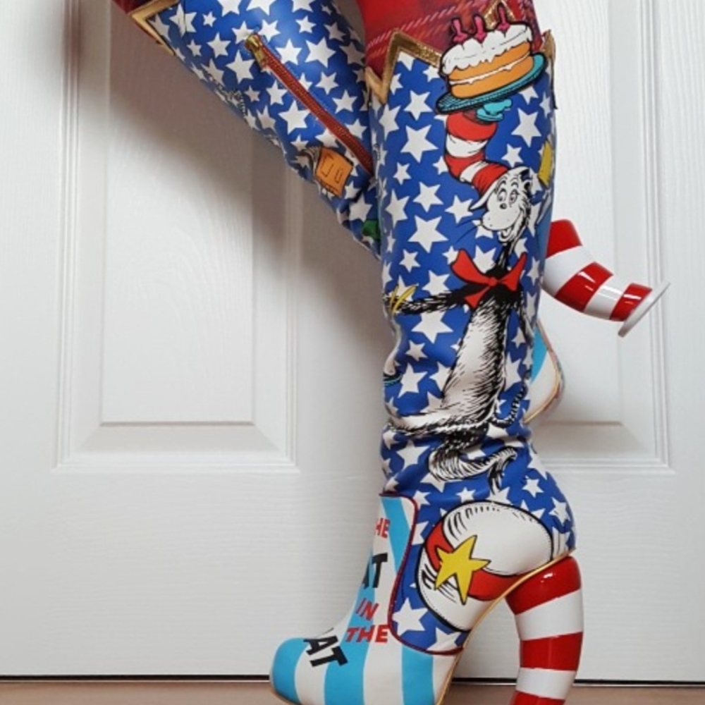 Irregular Choice X Dr. Seuss Cat In The Hat Boots BNIB EU39. RARE
